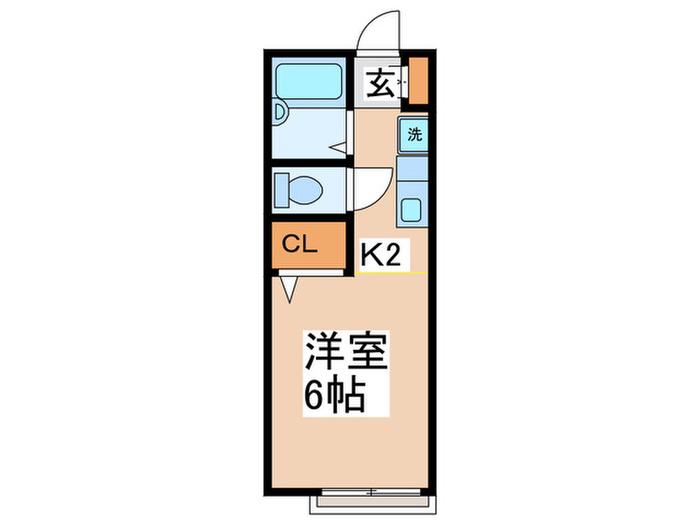 ファンテンヒル(1K/1階)の間取り写真