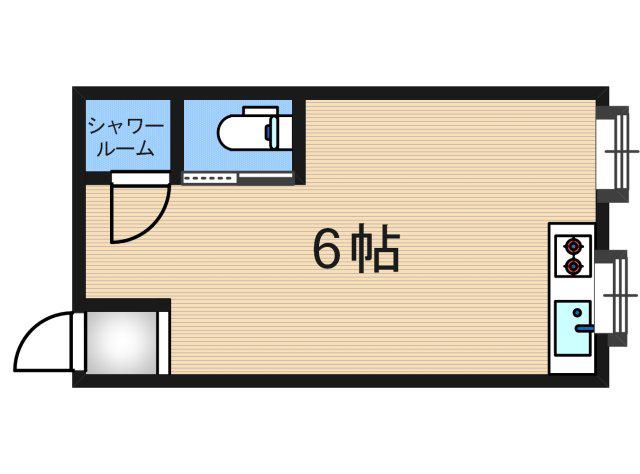川辺ビル(ワンルーム/1階)の間取り写真