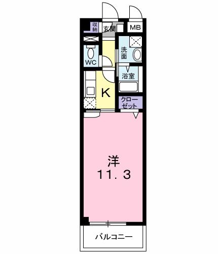 トゥールモンド(1K/2階)の間取り写真