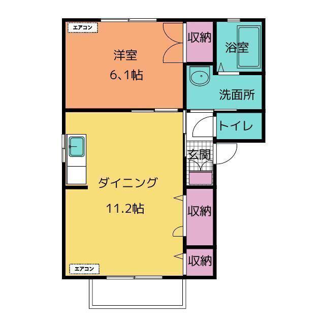 パストラル春岡A(1LDK/2階)の間取り写真