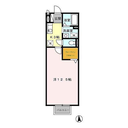 コーポアイリス(1K/2階)の間取り写真