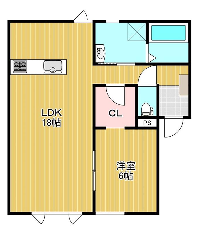 ドリーム21X(1LDK/2階)の間取り写真