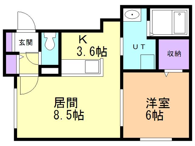 エスペランサ(1LDK/4階)の間取り写真