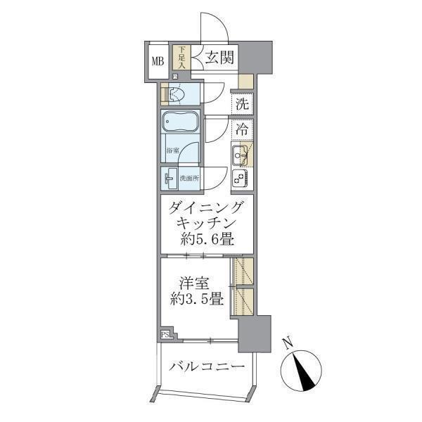 SOLEADO早稲田 SOLEADO早稲田(1DK/11階)の間取り写真
