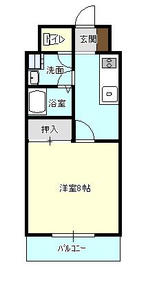 北陸鉄道石川線 鶴来駅 徒歩42分 3階建 築26年(1K/1階)の間取り写真