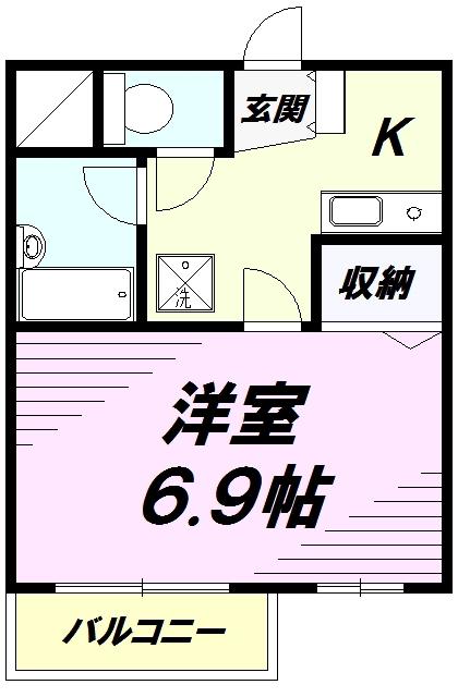 YSマンション(1K/1階)の間取り写真