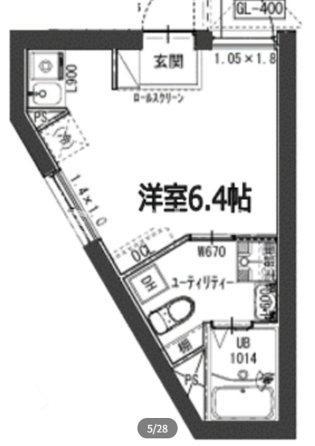 フラシア東品川(ワンルーム/4階)の間取り写真