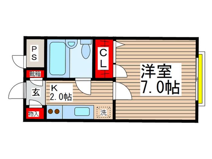 花ハウス(1K/3階)の間取り写真