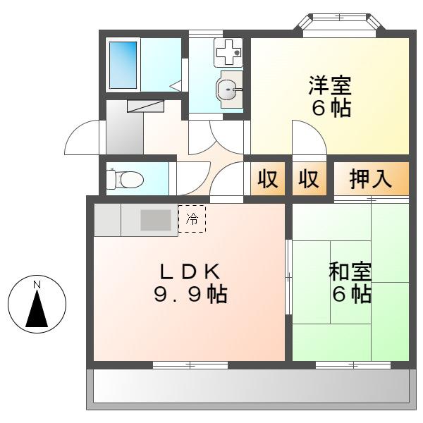 サクセス II(2LDK/4階)の間取り写真