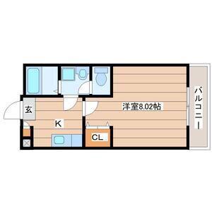 クレフラスト原ノ町(1K/2階)の間取り写真