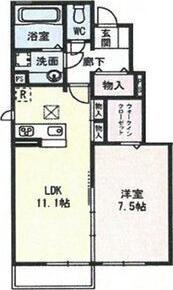 グランメゾン美園(1LDK/1階)の間取り写真