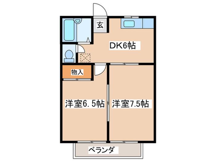 メゾンド・ウルミエール(2DK/2階)の間取り写真