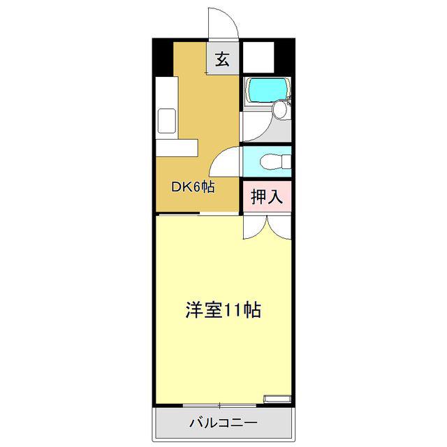 武内マンション(1DK/2階)の間取り写真