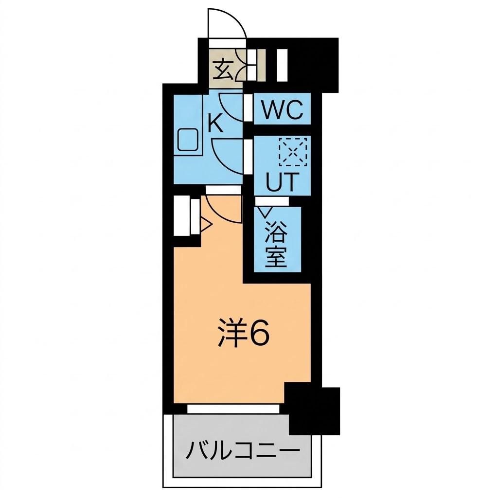 ファステート北大阪ラッセル(1K/8階)の間取り写真
