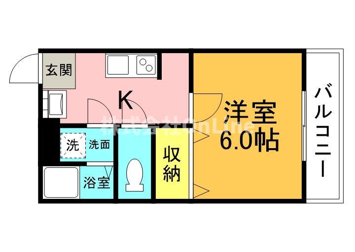 グリーンマンション(1K/2階)の間取り写真