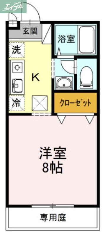 エクレール青江(ワンルーム/1階)の間取り写真