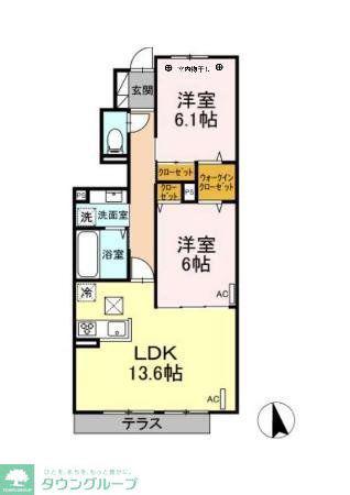 アヴァンス阿佐谷北(2LDK/1階)の間取り写真