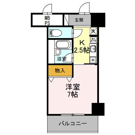 サンタウン竹鼻A棟(1K/5階)の間取り写真