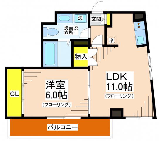 ウェルストーン八幡山(1LDK/3階)の間取り写真