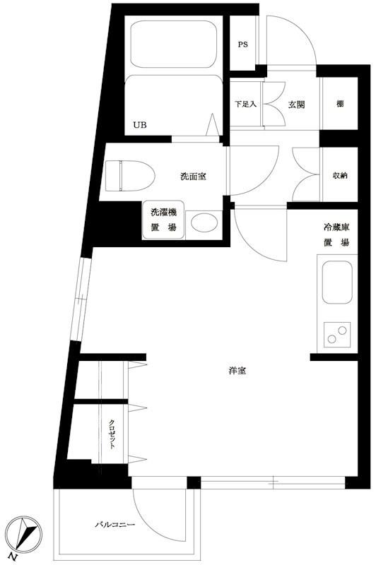 ストーク南麻布(1DK/2階)の間取り写真
