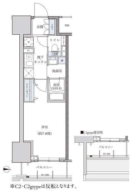 パークアクシス新栄(1K/12階)の間取り写真