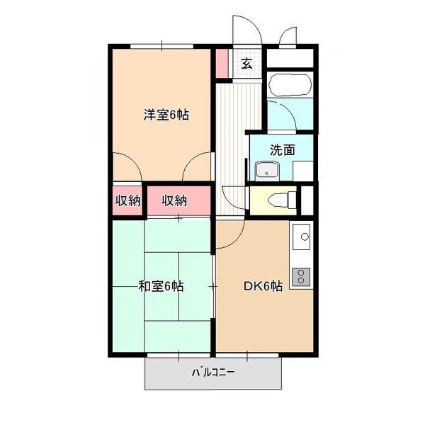 SURPLUS TWO清水(2DK/1階)の間取り写真