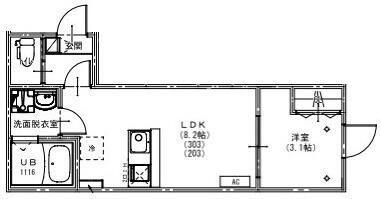 KEIAI RESIDENCE 北習志野III(1LDK/2階)の間取り写真