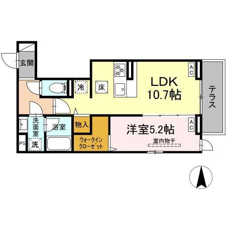 D-ABANICO(1LDK/1階)の間取り写真