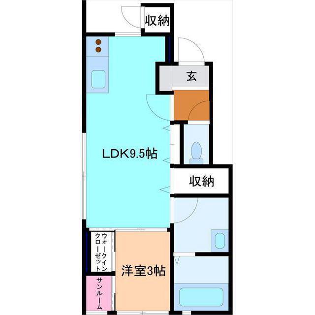 LIVALL(1LDK/1階)の間取り写真