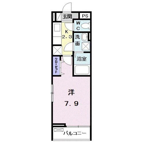コンフォーティア富谷(1K/2階)の間取り写真