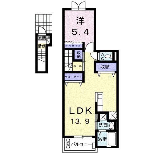 シンフォニア I(1LDK/2階)の間取り写真