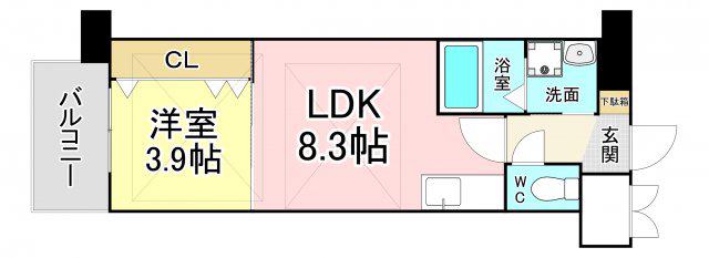 FU-TONIII黒崎(1LDK/5階)の間取り写真