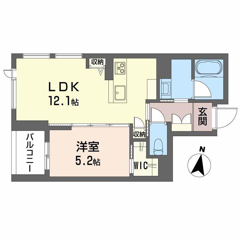 アンシャンテ長町南(1LDK/3階)の間取り写真