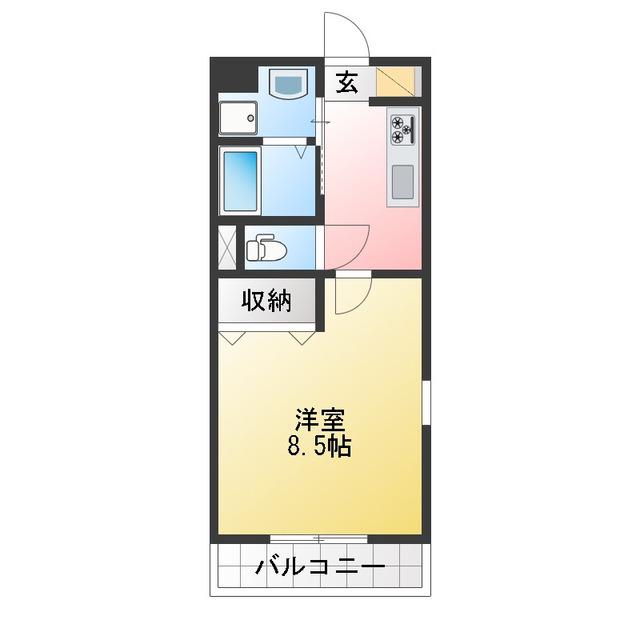 GRAND OCEAN(1K/2階)の間取り写真