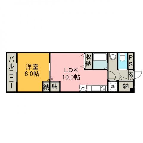 エルマーナ新宿(1LDK/3階)の間取り写真