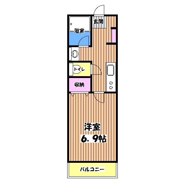 セラヴィ(1K/3階)の間取り写真