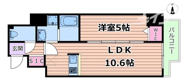 フェルザ福島(1LDK/11階)の間取り写真