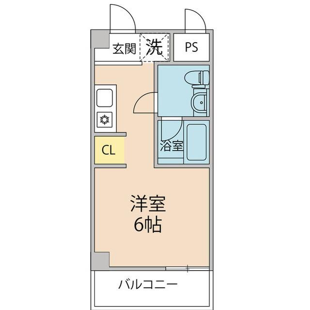 パラディッソコート(ワンルーム/3階)の間取り写真