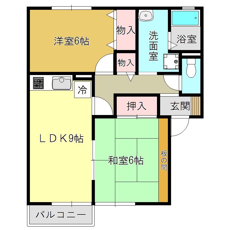 ファミールイケダ(2DK/1階)の間取り写真