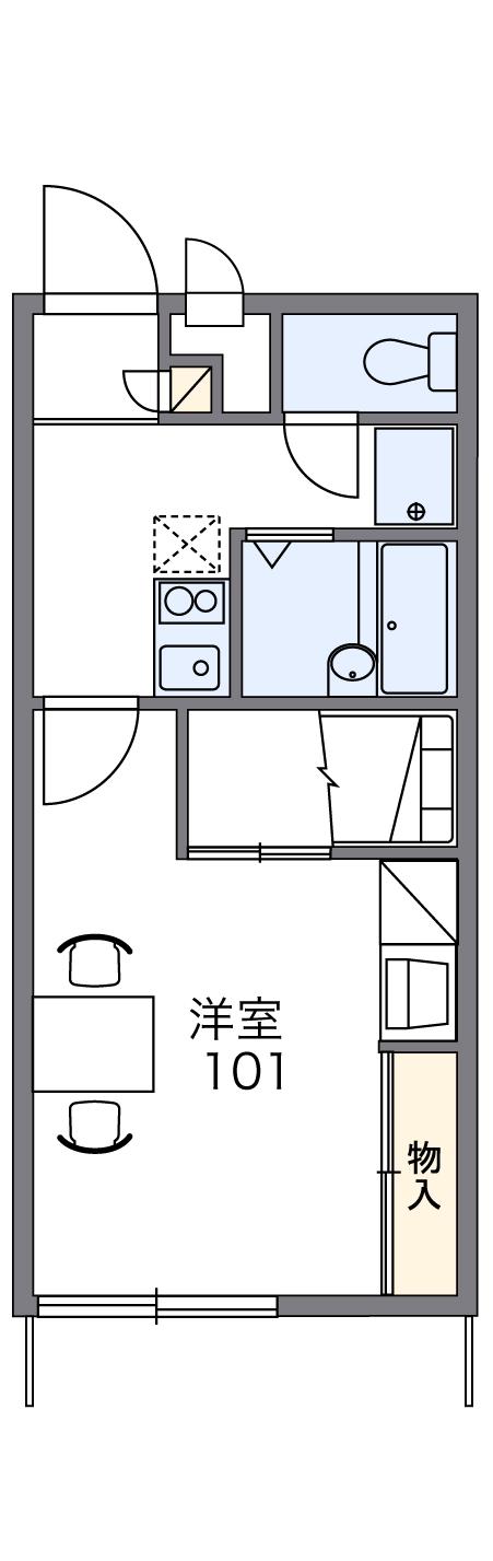 レオパレスはなまき(1K/1階)の間取り写真