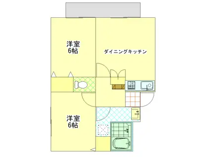 みらいコーポ(2DK/2階)の間取り写真