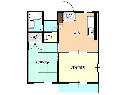 リバーサイドTANTAN(2DK/4階)の間取り写真