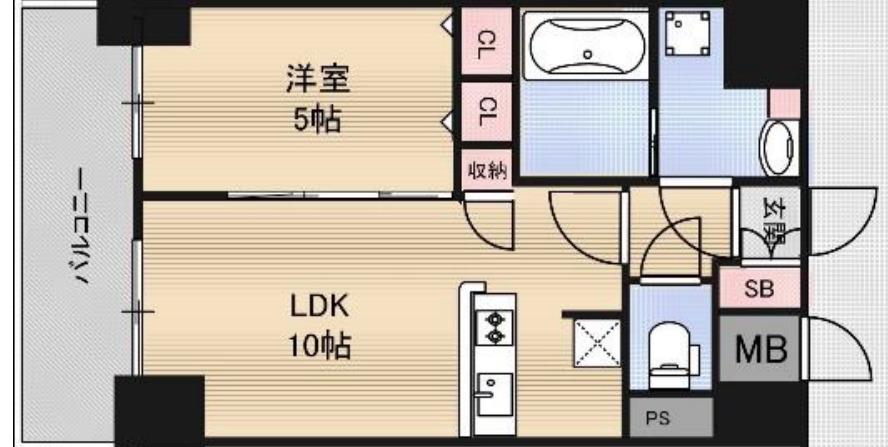 CAVANA梅田北(1LDK/12階)の間取り写真