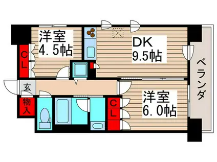 パークアクシス西船橋本郷町(2DK/5階)の間取り写真