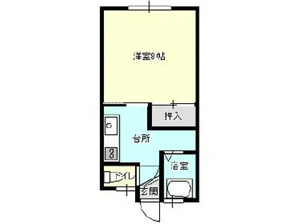 コーポAKI(1K/2階)の間取り写真