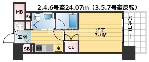 セイワパレス大阪城北(1K/4階)の間取り写真