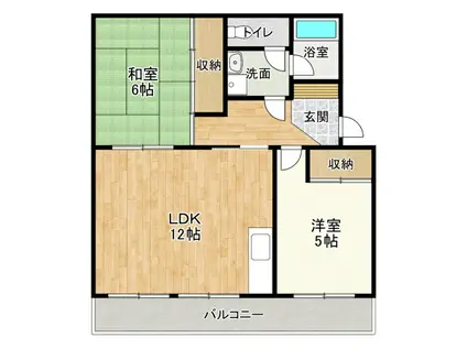 たかみマンション(2LDK/3階)の間取り写真