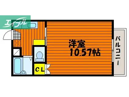 カーサエスポワール(1K/1階)の間取り写真