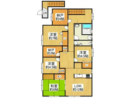島ハイツ(4SLDK/2階)の間取り写真