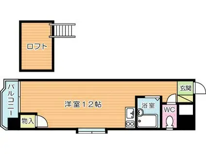 ジュネス戸畑駅前(ワンルーム/4階)の間取り写真